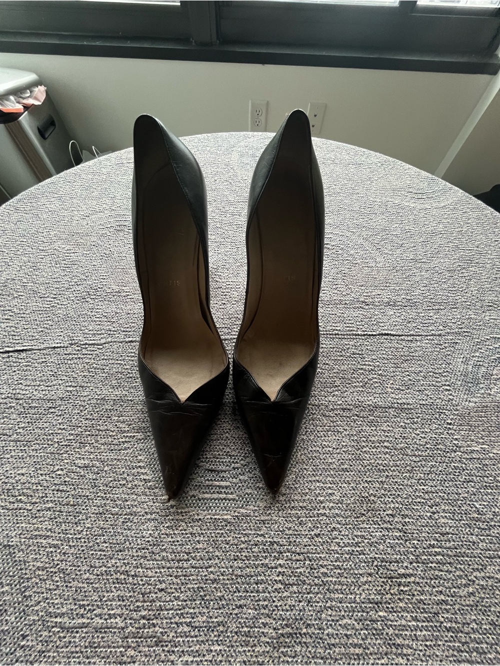 Christian Louboutin Black Patent Pointed-Toe Stiletto Pumps